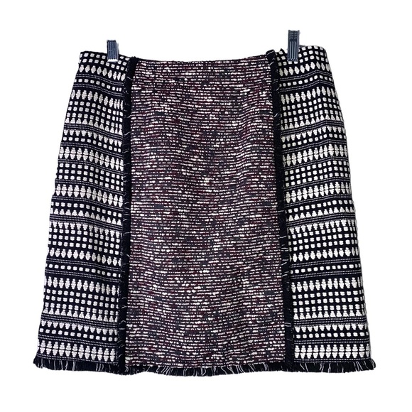LOFT Skirt WOmen Size 6 Tweed Textured A-Line Fringe Hem * - Picture 3 of 3